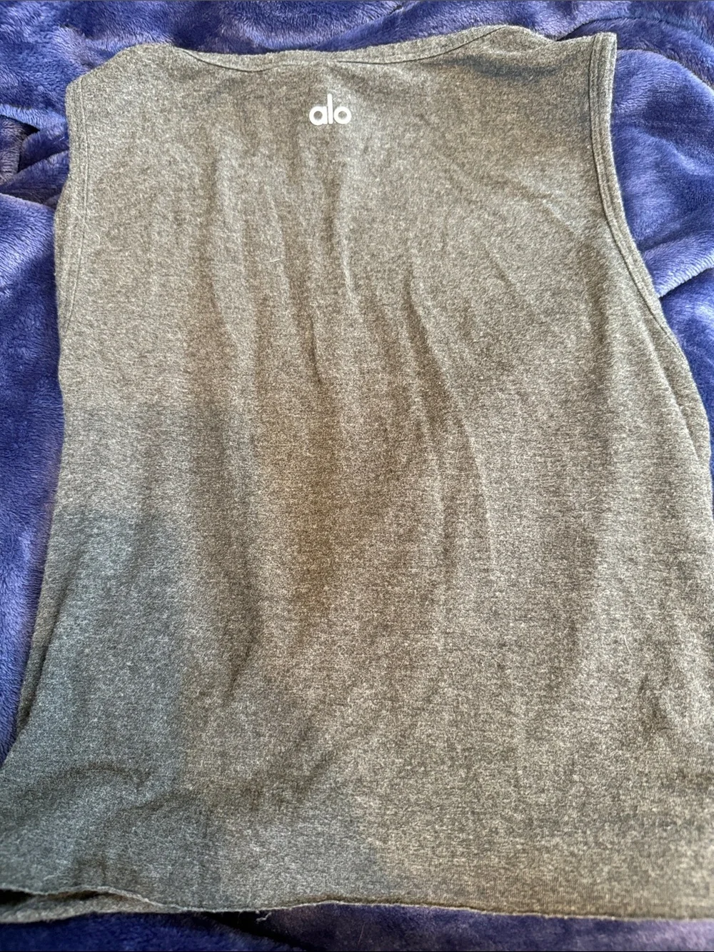 ALO Yoga Gray Twist-Hem Sleeveless Tank